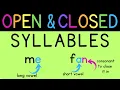 Open Closed Syllables