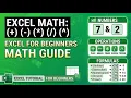 Excel Math Basics How to Add Subtract Multiply Divide Exponents