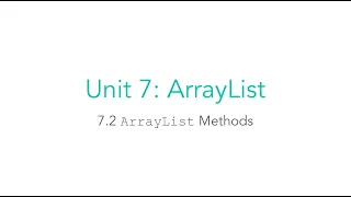 AP CSA 7 2 ArrayList Methods