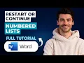 How to Restart or Continue Numbered Lists in Word 2026 Guide