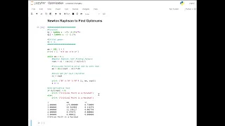 Newton Raphson to Find Optimums - Python Code
