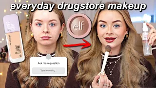DRUGSTORE everyday MAKEUP ROUTINE + girl talk answering questions 👀 b00b job, motherhood & honesty