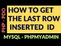 PHP mysql phpmyadmin new last inserted row using pdo objects