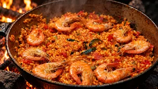 FIRE-INFUSED RISOTTO! 🍚🔥 Creamy Forest Cooking