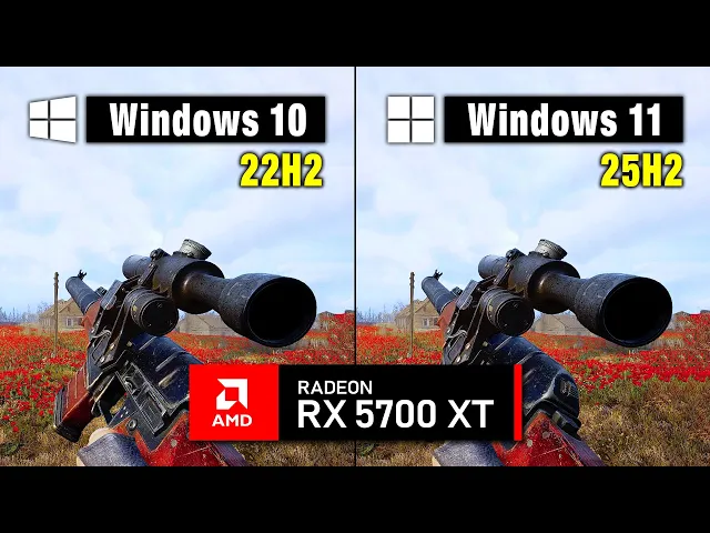 Windows 11 25H2 vs Windows 10 - Which is Better for Gaming in 2026? (RX 5700 XT)