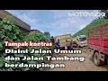 perbedaan yang jauh jalan umum dan jalan tambang yang berdampingan