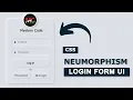 Neumorphism Login Form UI Design Using HTML and CSS CSS Neumorphism Login Form UI