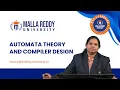 Automata Theory Compiler Design Formal Languages and Compilers MRU E-Learning