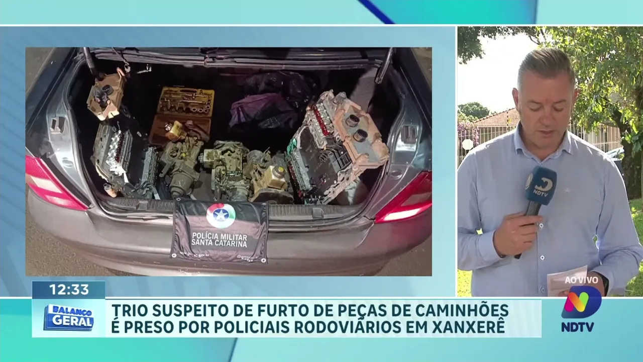 Trio Suspeito de Furto de Peças de Caminhões é Preso em Xanxerê: Detalhes da Operação