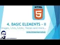 4 Basic HTML Elements II - Images Lists Links Tables and more HTML Tutorial Series