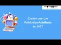 Create custom validation attribute in NET