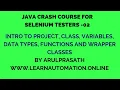 Java Crash course 02 Intro Project Class Data Types Functions Wrapper Classes