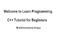 Learn Programming in C for Beginners Tutorial 21 - Multidimensional Arrays