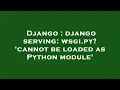 Django django serving wsgi py cannot be loaded as Python module