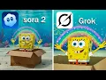 Lagu Sora 2 vs Grok Remake iconic Scenes From Spongebob