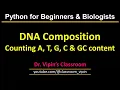 Python for loop - Calculating DNA composition and GC cotent of DNA
