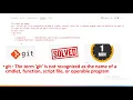 git The term git is not recognized as the name of a cmdlet function script file