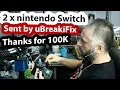 2 Nintendo Switch sent in for repair from uBreakiFix Thanks for 100K and Happy Holidays