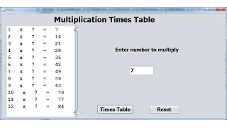 How to Create Multiplication Table using While Loop in Java NetBeans