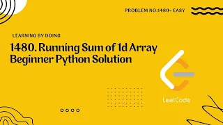 1480 Running Sum of 1d Array LeetCode Solution in Python Easy Problem