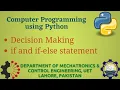Python Programming Basics to Advanced if and if else statements Decision Making Lab 05 P-2