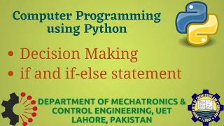 Python Programming Basics to Advanced if and if else statements Decision Making Lab 05 P-2