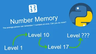 How Well Can A Computer Recognise Numbers - Human Benchmark Number Memory test with Python