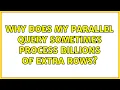 Why does my parallel query sometimes process billions of extra rows