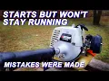Echo GT200R Trimmer starts but won t stay running