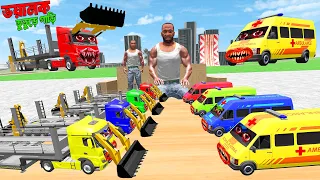 ভয়ংকর JCB Innova Truck Vs Horror Ambulance Car | Horror Car Attack | Indian Bike Driving 3D