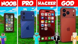 iPhone 18 Concept Build Battle Challenge - Noob vs Pro vs Hacker vs God - Minecraft Animation