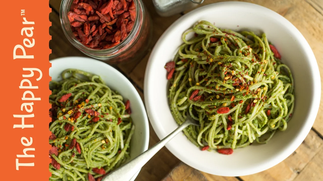 Basil Pesto Noodles in 5 Minutes!   Cheap Easy Vegan