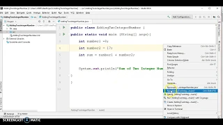 Addition in Java or Adding Two Integer Number or Value in Java by using Intellij IDEA Platform