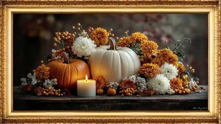 Autumn Pumpkin Floral Art Halloween 4k Slideshow Art Framed Screensaver Art For Your TV  Autumn Pumpkin Floral Art Halloween 4k Slideshow Art Framed Screensaver Art For Your TV