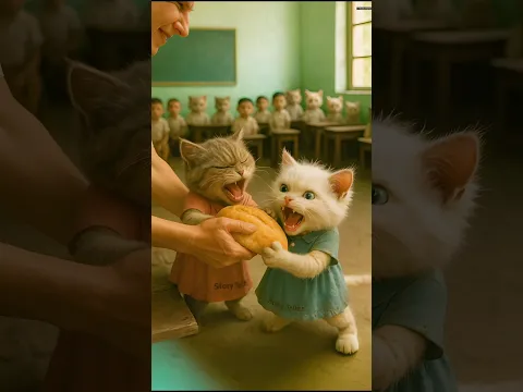 one bread and two cats 🫢😂 #shorts #ytshorts #aistory