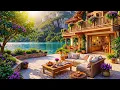 Slow Music in Calm Lakeside Cabin Start Happy Day With Tranquil Piano in Fresh Summer for Good Mood
