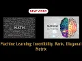 Machine Learning - Invertibility Rank Diagonal Matrix