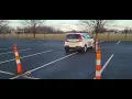 Orange cones in Ohio practicing for manueverability driving test at the BMV