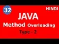 Method overloading by changing data type of parameters Java Tutorial