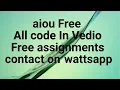 All aiou Cods Uploaded spring 2021