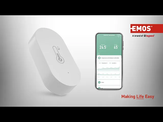 Датчик за влага и температура с батерия ZigBee GoSmart EMOS и мобилно приложение за мониторинг.