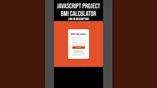 JavaScript Project BMI Calculator