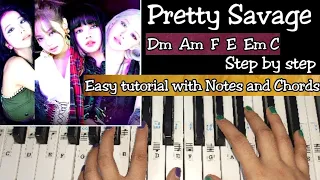 Download BLACKPINK - Pretty Savage | Easy Piano Tutorial With Notations and Chords Step by step | MP3