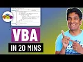 Learn VBA Excel Macros in 20 minutes - with code samples