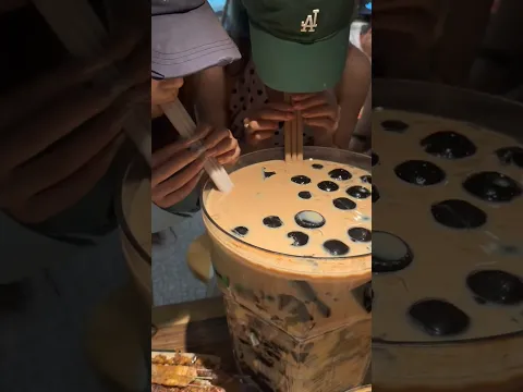 There's a huge glass of boba tea #shorts