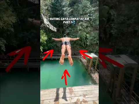 Rating lompat salto ke air๐ฆ #parkour #cliffjumping #shorts #sports