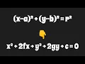 How to convert equation of a circle from standard form to general form