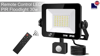 Morris Remote Control LED PIR Floodlight Motion Sensor - 30w
