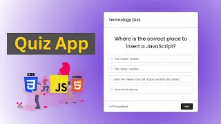 Create a Quiz App Using HTML CSS JavaScript