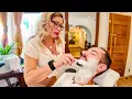 Tradition is not lost in Sao Paulo - Shave Performed by Barber Vera ASMR